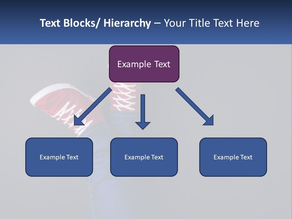 A Person's Feet With Red Sneakers On A Gray Background PowerPoint Template