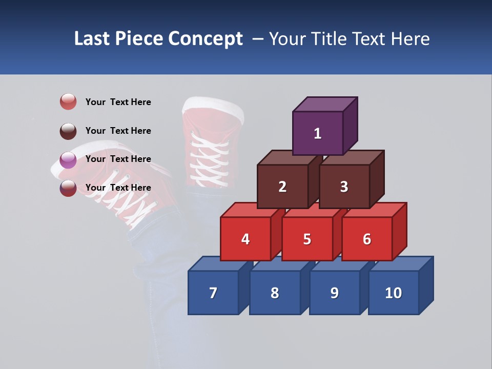 A Person's Feet With Red Sneakers On A Gray Background PowerPoint Template