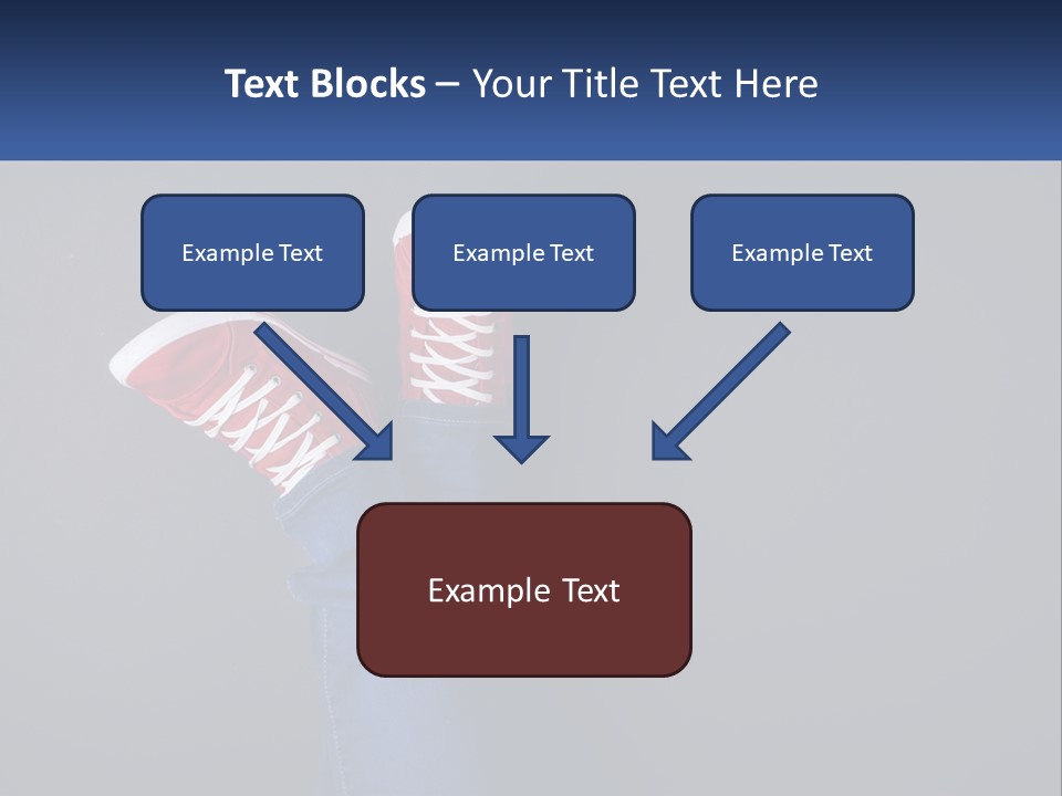 A Person's Feet With Red Sneakers On A Gray Background PowerPoint Template