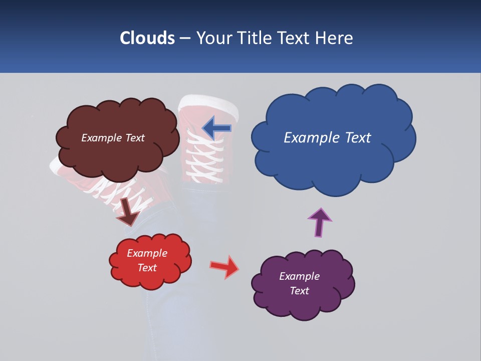 A Person's Feet With Red Sneakers On A Gray Background PowerPoint Template