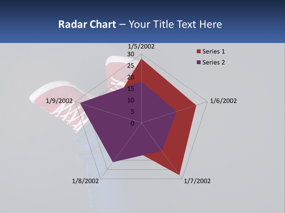 A Person's Feet With Red Sneakers On A Gray Background PowerPoint Template