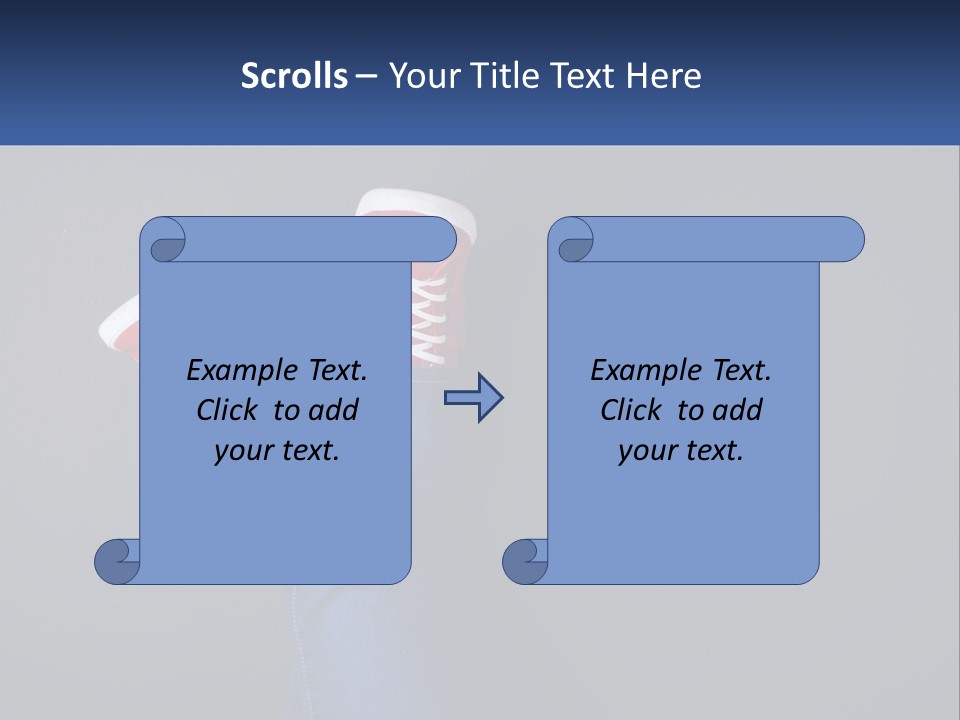 A Person's Feet With Red Sneakers On A Gray Background PowerPoint Template