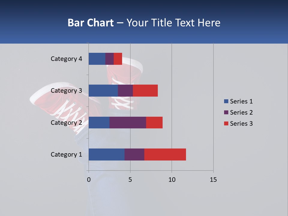 A Person's Feet With Red Sneakers On A Gray Background PowerPoint Template