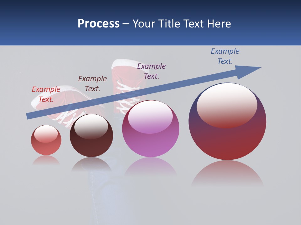 A Person's Feet With Red Sneakers On A Gray Background PowerPoint Template