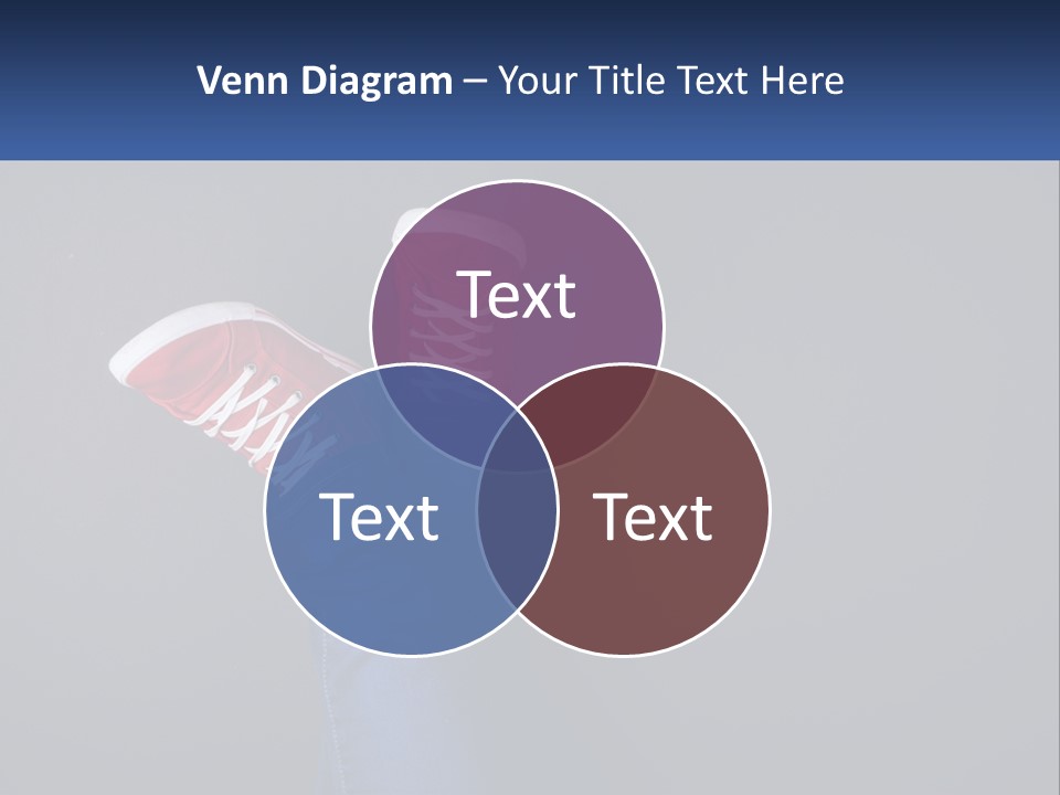 A Person's Feet With Red Sneakers On A Gray Background PowerPoint Template