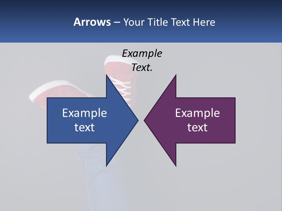 A Person's Feet With Red Sneakers On A Gray Background PowerPoint Template