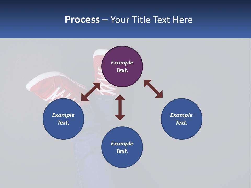 A Person's Feet With Red Sneakers On A Gray Background PowerPoint Template