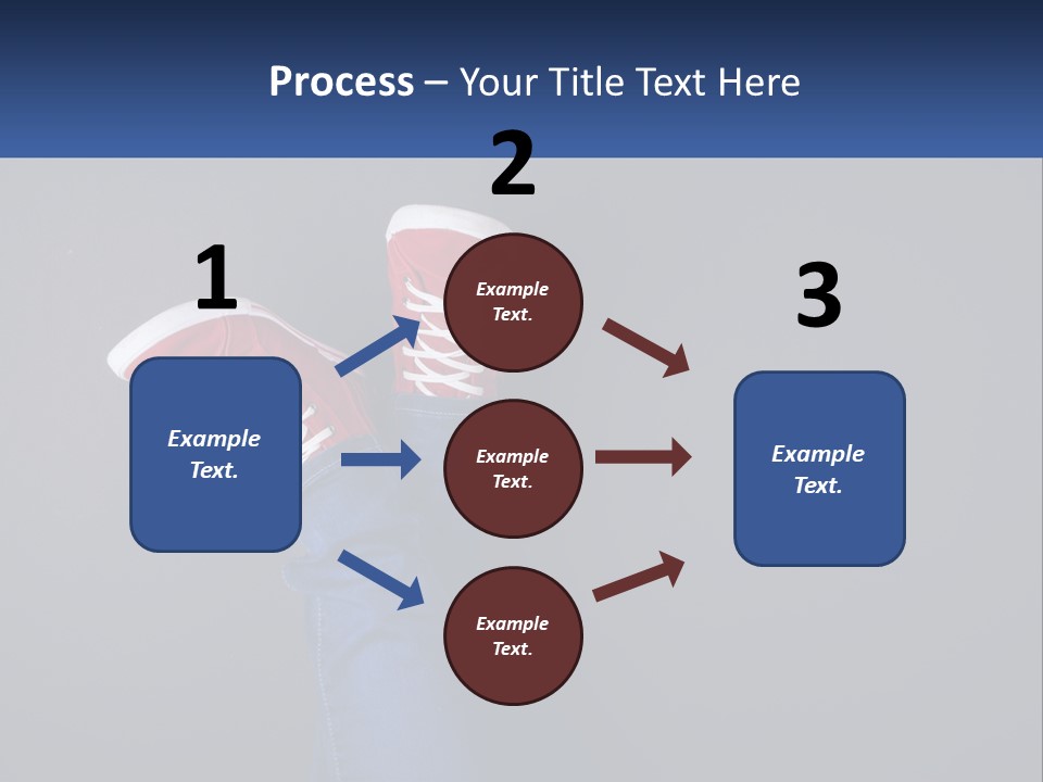 A Person's Feet With Red Sneakers On A Gray Background PowerPoint Template