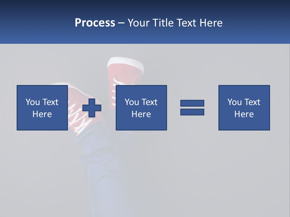 A Person's Feet With Red Sneakers On A Gray Background PowerPoint Template