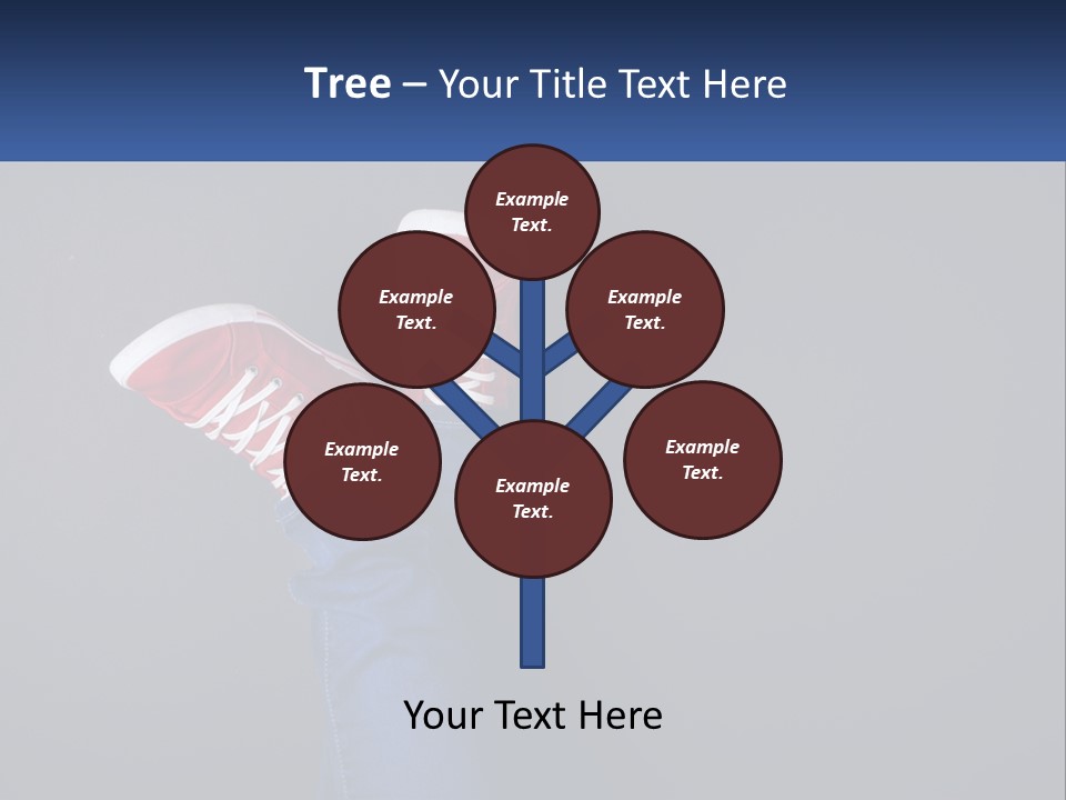 A Person's Feet With Red Sneakers On A Gray Background PowerPoint Template