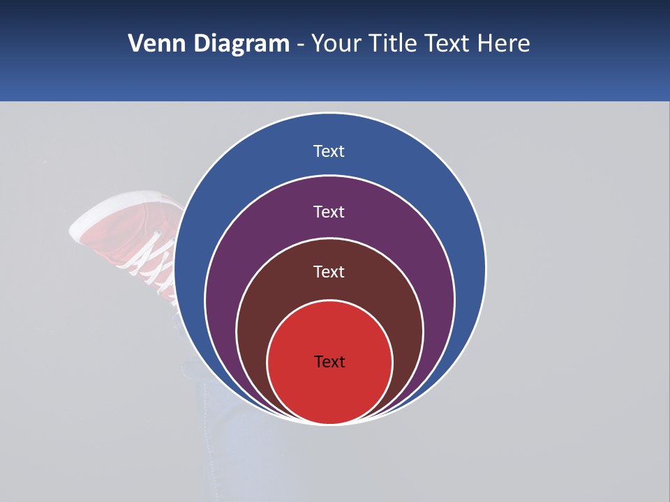 A Person's Feet With Red Sneakers On A Gray Background PowerPoint Template
