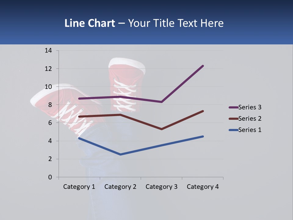 A Person's Feet With Red Sneakers On A Gray Background PowerPoint Template