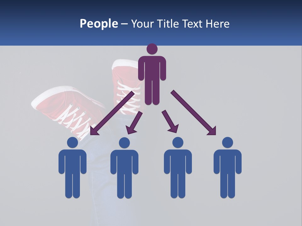 A Person's Feet With Red Sneakers On A Gray Background PowerPoint Template