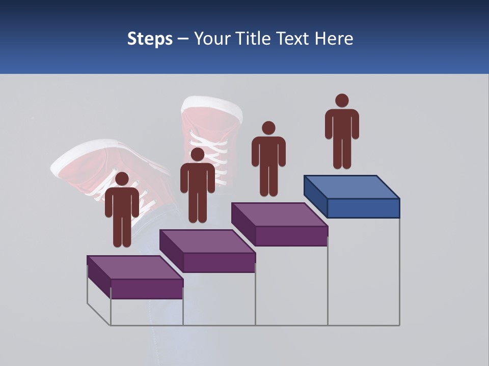 A Person's Feet With Red Sneakers On A Gray Background PowerPoint Template