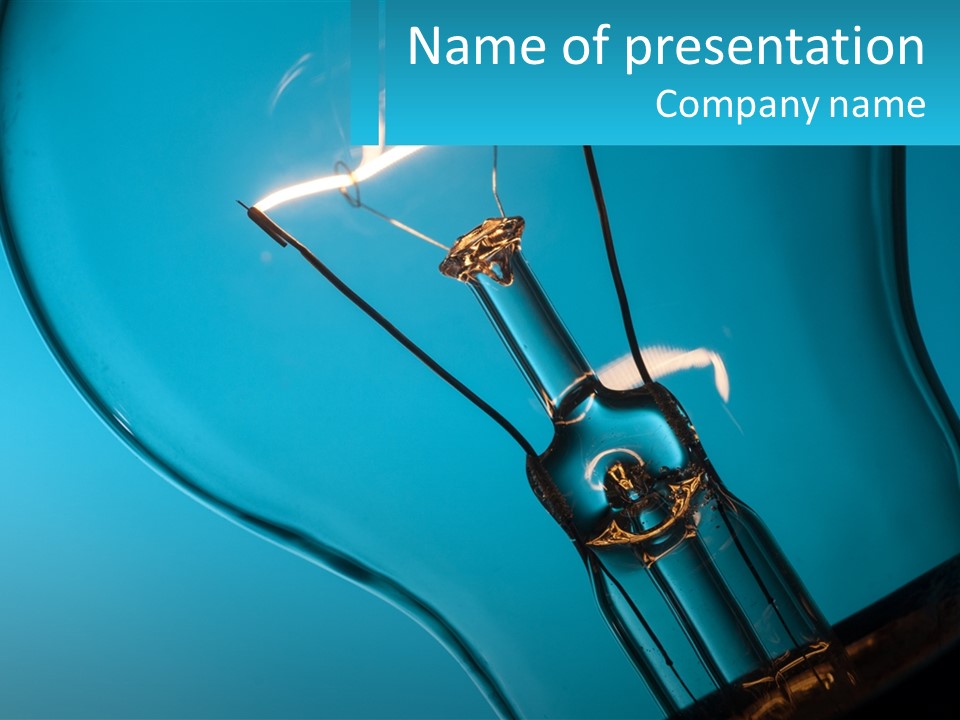 A Light Bulb With A Blue Background Is Shown PowerPoint Template