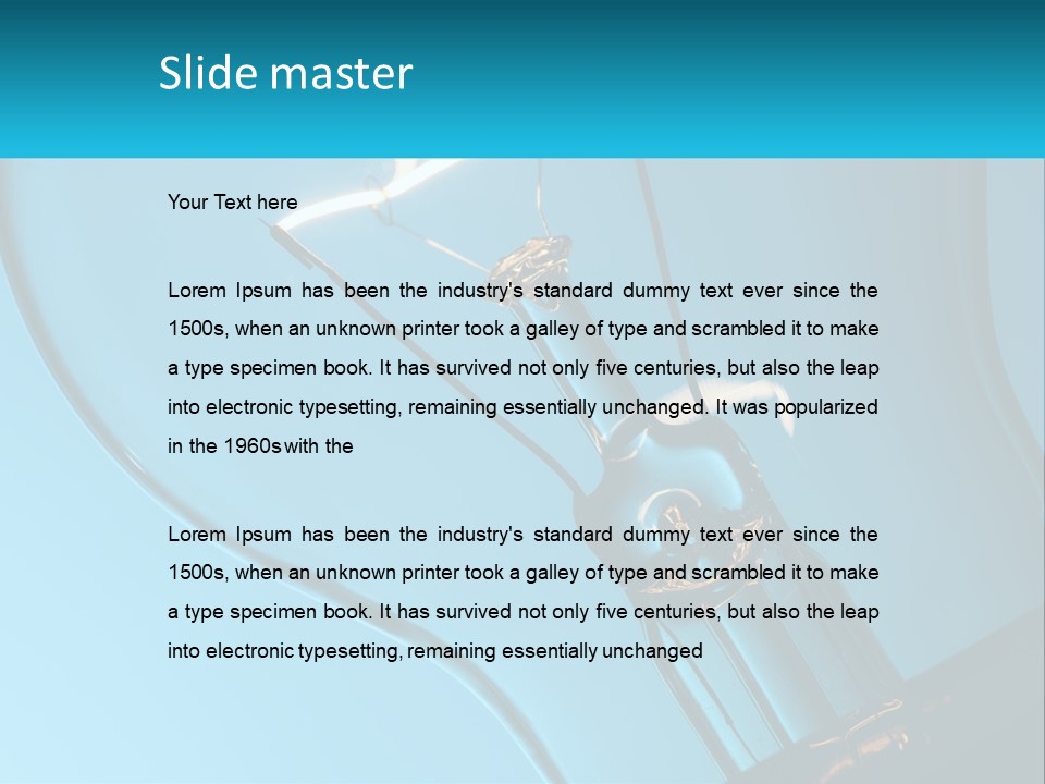 A Light Bulb With A Blue Background Is Shown PowerPoint Template