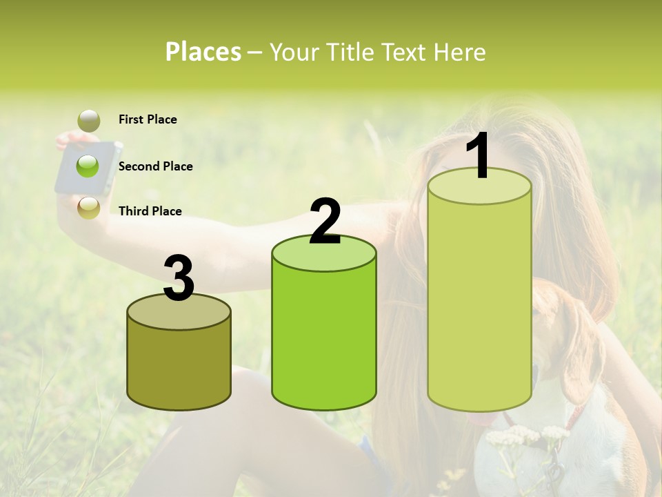 A Woman Taking A Picture With Her Dog PowerPoint Template