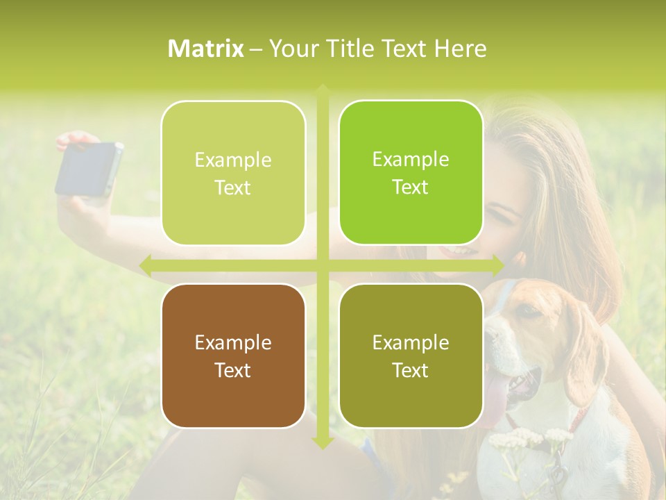 A Woman Taking A Picture With Her Dog PowerPoint Template