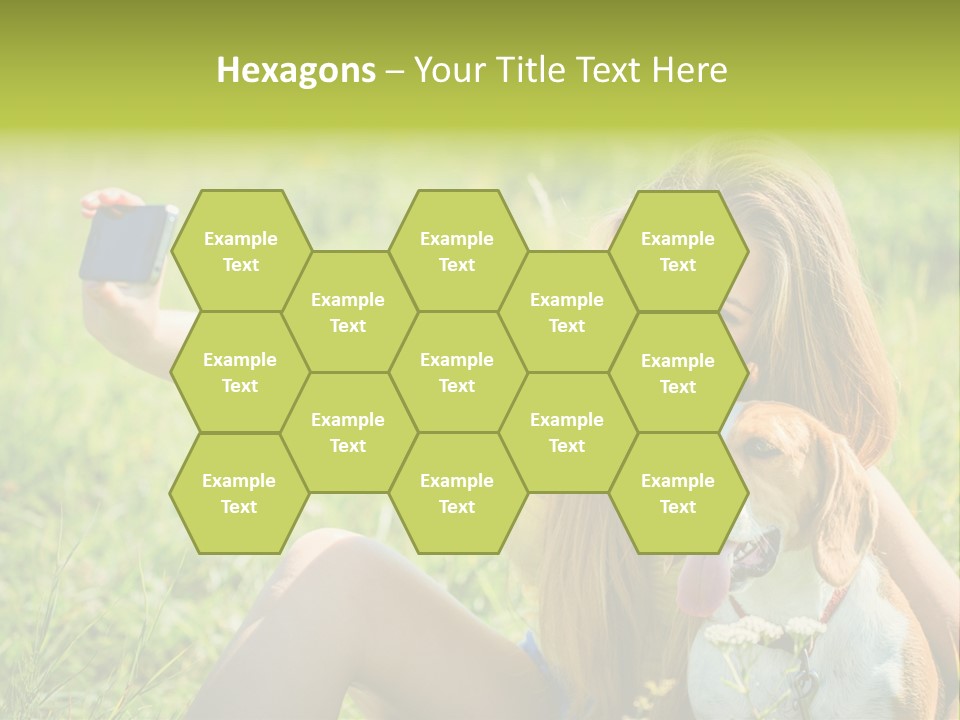 A Woman Taking A Picture With Her Dog PowerPoint Template