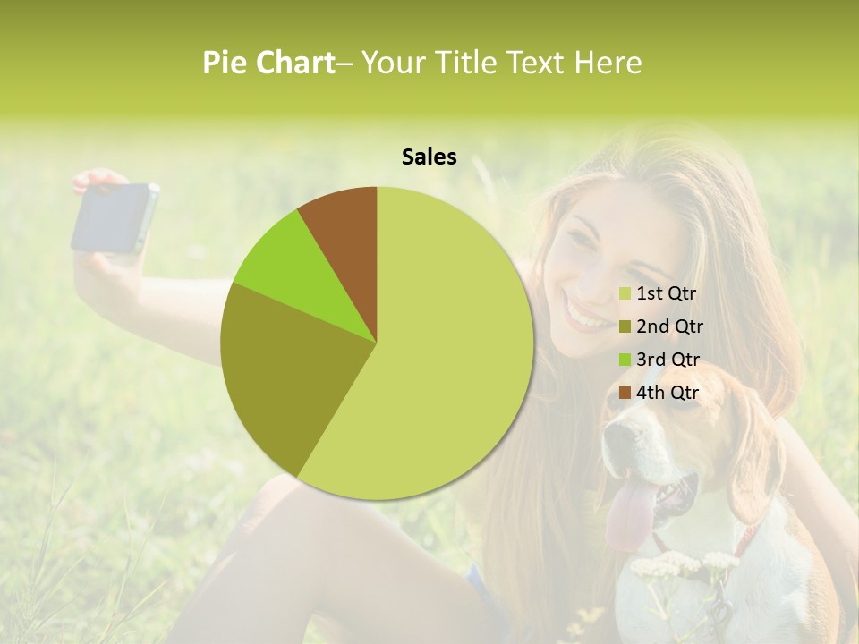 A Woman Taking A Picture With Her Dog PowerPoint Template