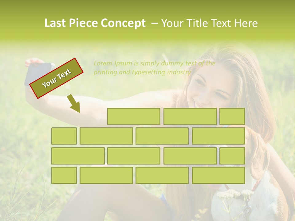 A Woman Taking A Picture With Her Dog PowerPoint Template