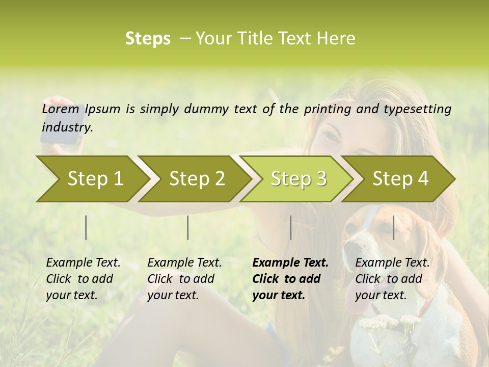 A Woman Taking A Picture With Her Dog PowerPoint Template