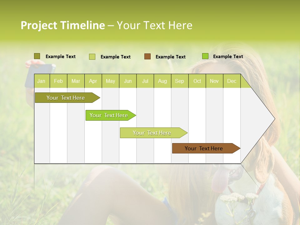 A Woman Taking A Picture With Her Dog PowerPoint Template