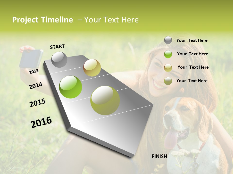 A Woman Taking A Picture With Her Dog PowerPoint Template