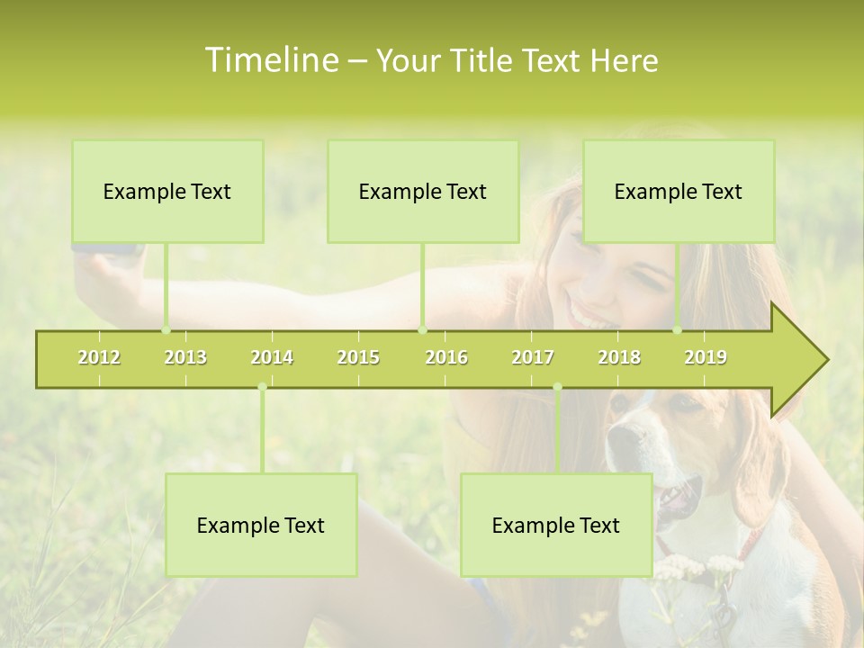 A Woman Taking A Picture With Her Dog PowerPoint Template