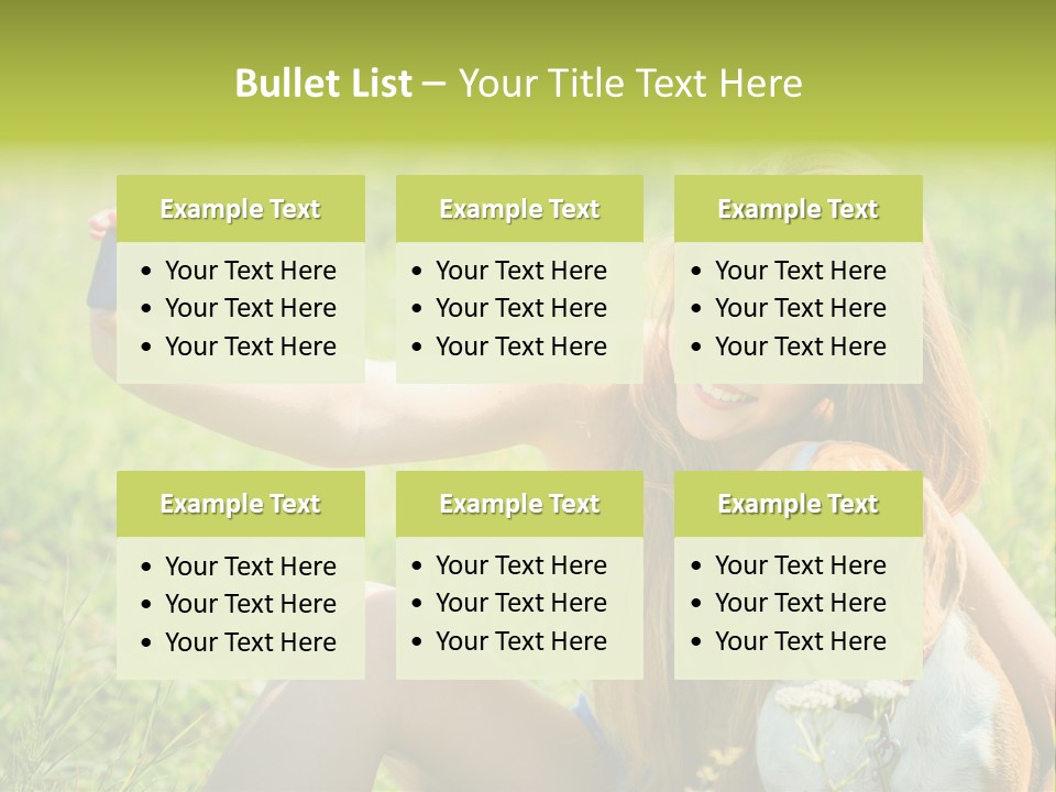 A Woman Taking A Picture With Her Dog PowerPoint Template