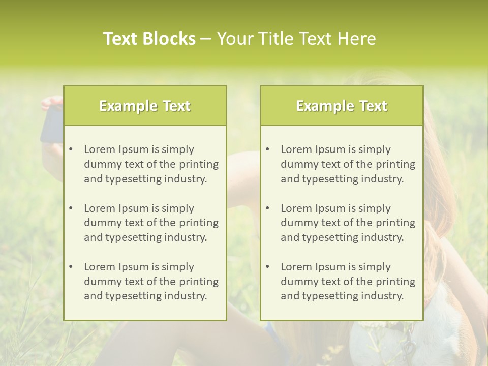 A Woman Taking A Picture With Her Dog PowerPoint Template