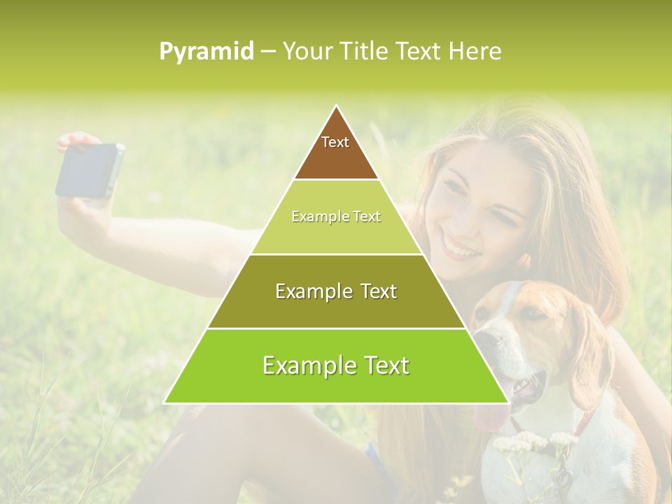 A Woman Taking A Picture With Her Dog PowerPoint Template