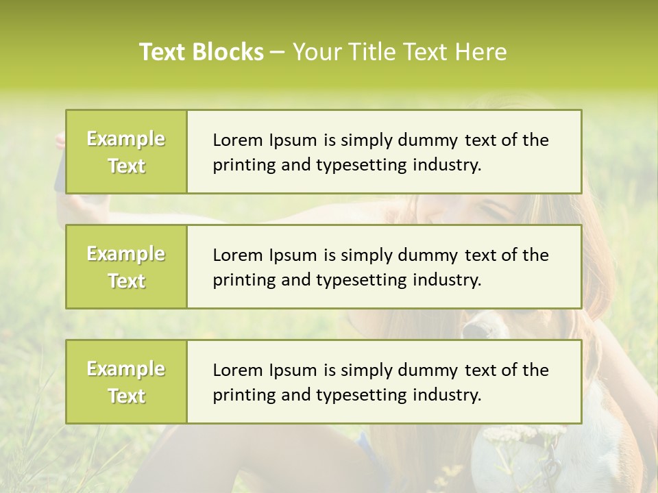 A Woman Taking A Picture With Her Dog PowerPoint Template