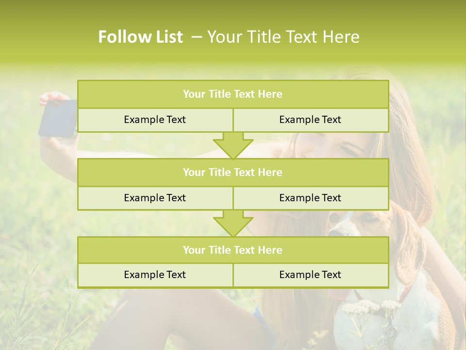 A Woman Taking A Picture With Her Dog PowerPoint Template