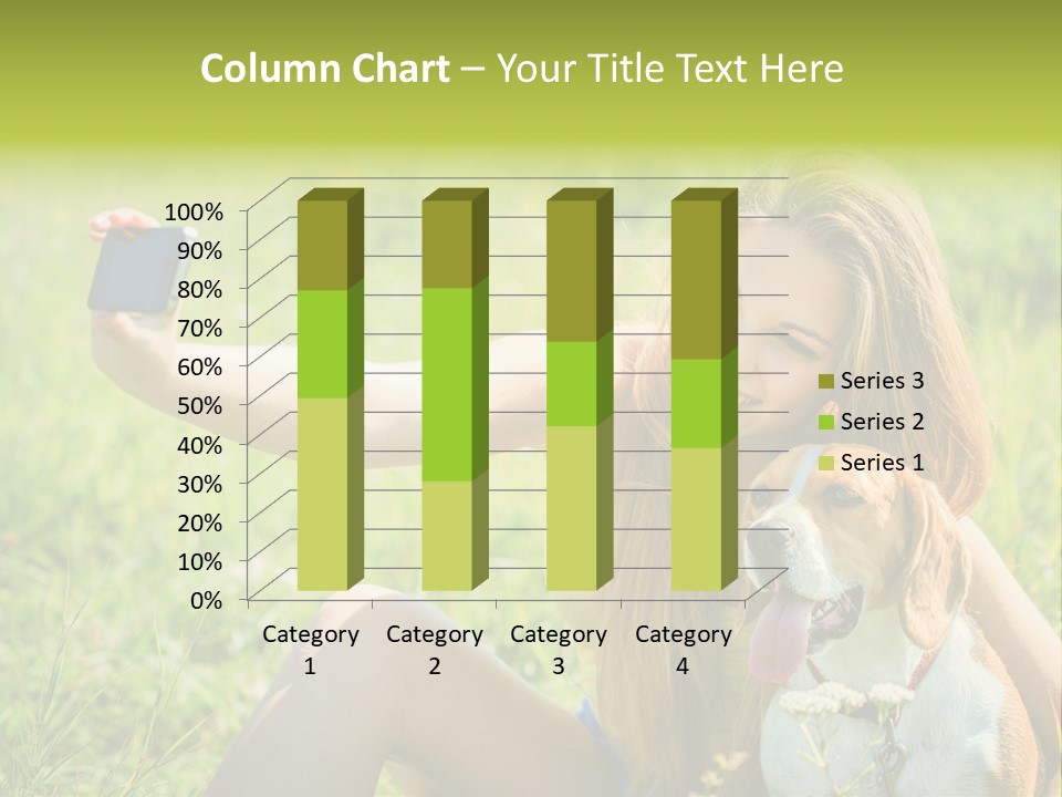 A Woman Taking A Picture With Her Dog PowerPoint Template