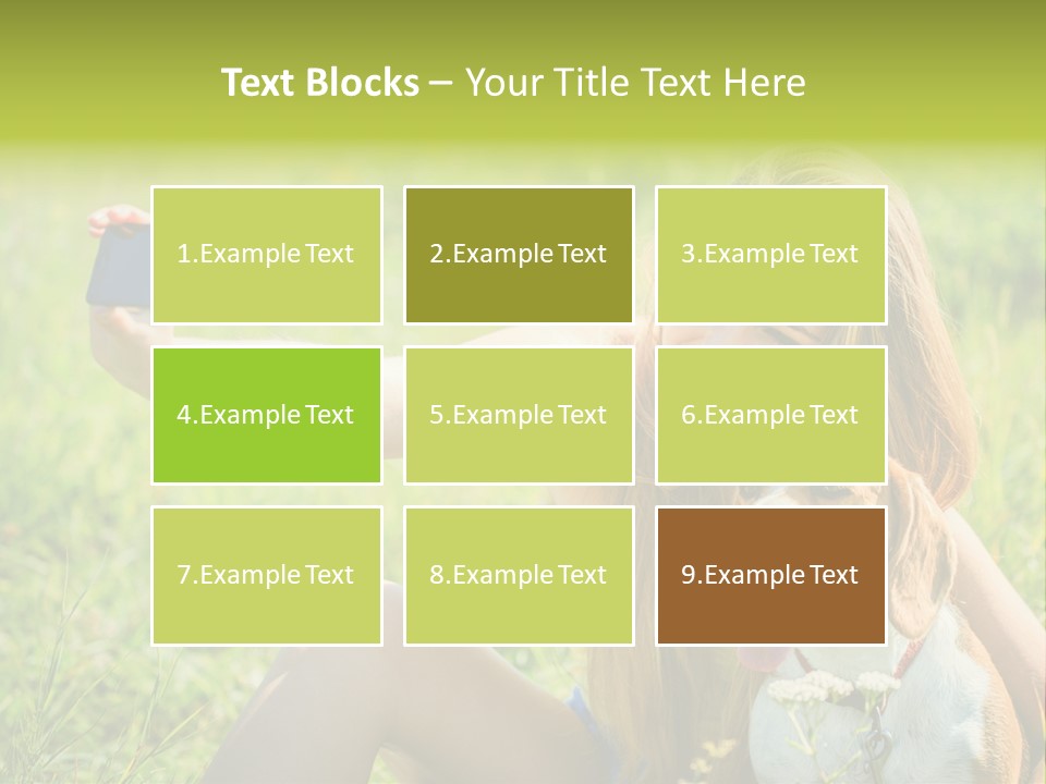 A Woman Taking A Picture With Her Dog PowerPoint Template