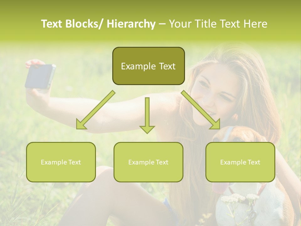 A Woman Taking A Picture With Her Dog PowerPoint Template