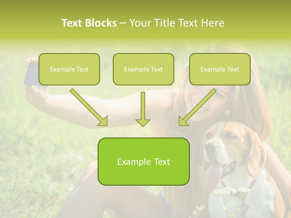 A Woman Taking A Picture With Her Dog PowerPoint Template