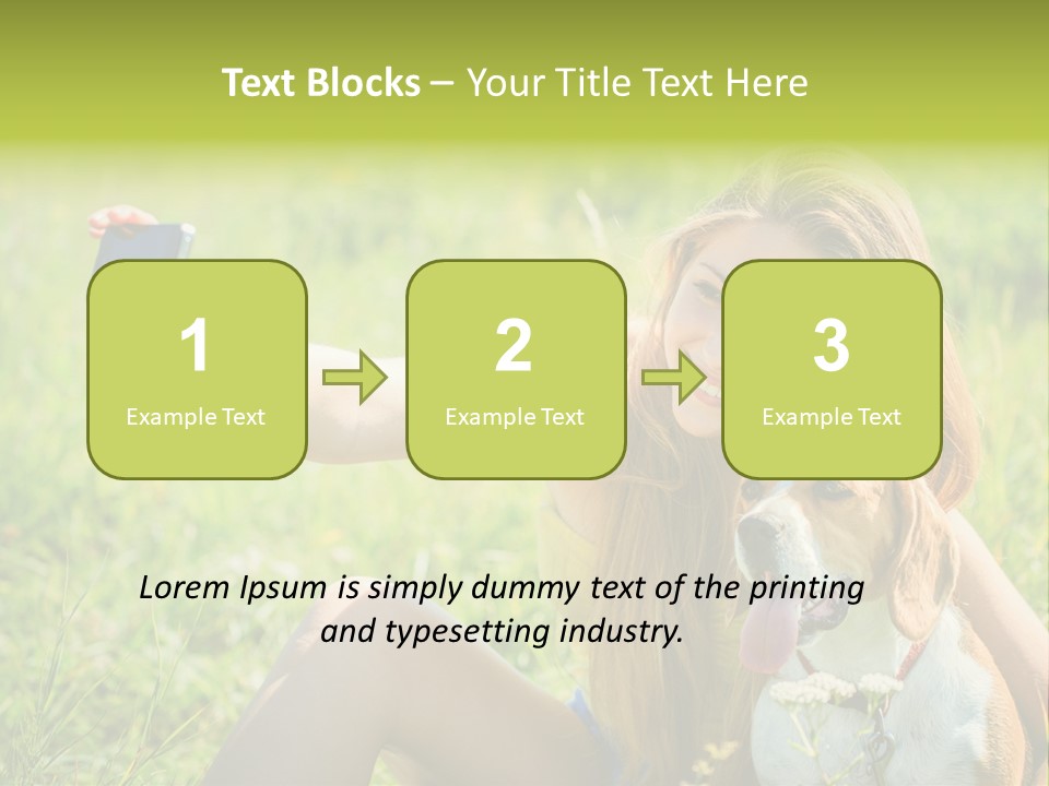 A Woman Taking A Picture With Her Dog PowerPoint Template