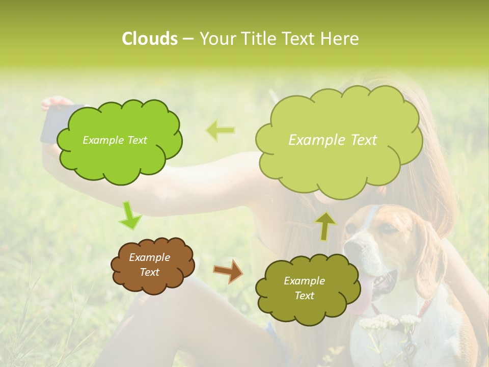 A Woman Taking A Picture With Her Dog PowerPoint Template