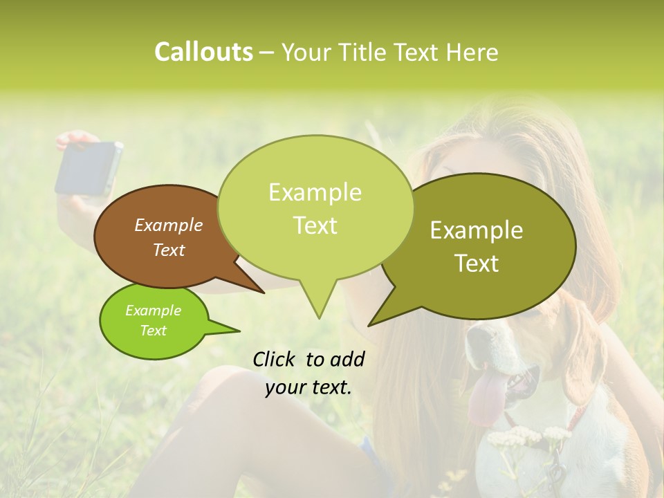 A Woman Taking A Picture With Her Dog PowerPoint Template