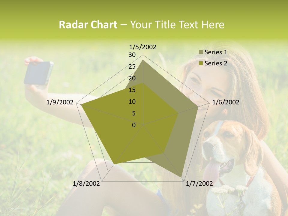 A Woman Taking A Picture With Her Dog PowerPoint Template