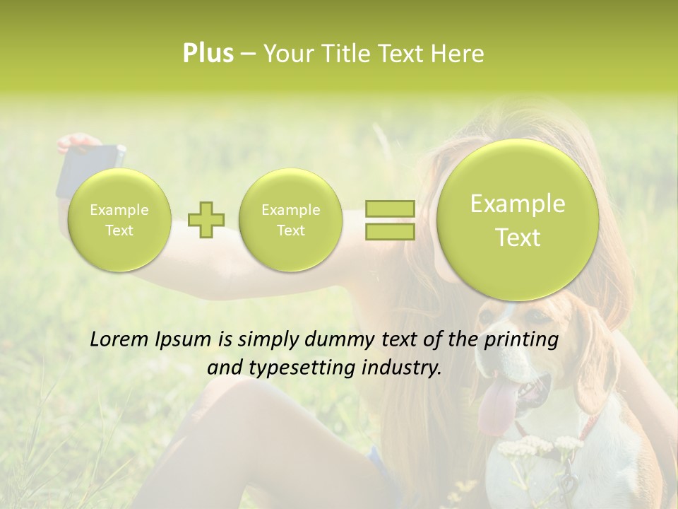 A Woman Taking A Picture With Her Dog PowerPoint Template