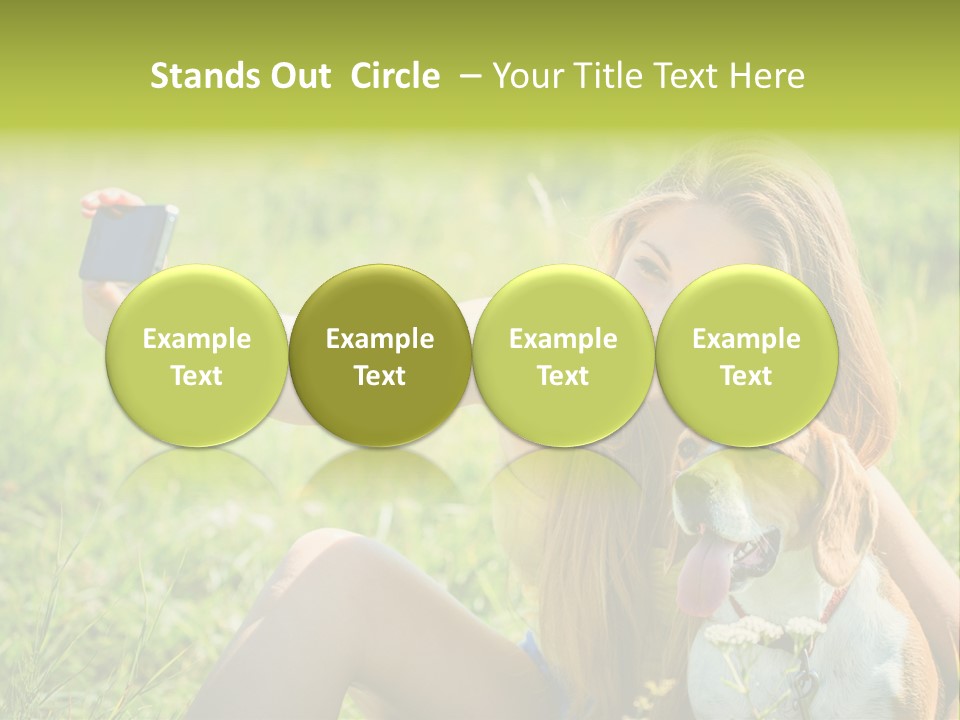 A Woman Taking A Picture With Her Dog PowerPoint Template