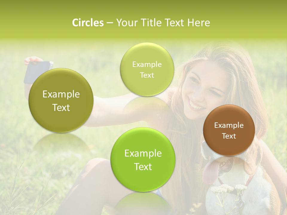 A Woman Taking A Picture With Her Dog PowerPoint Template