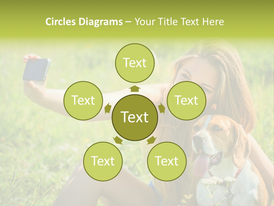 A Woman Taking A Picture With Her Dog PowerPoint Template