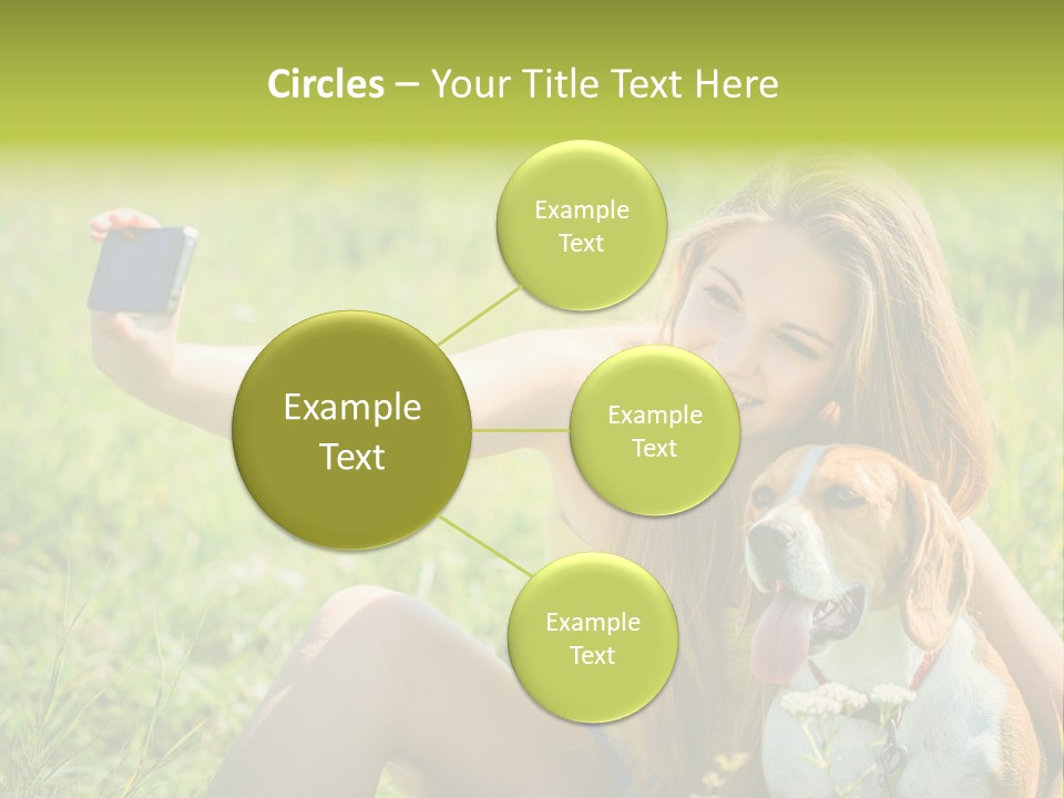 A Woman Taking A Picture With Her Dog PowerPoint Template