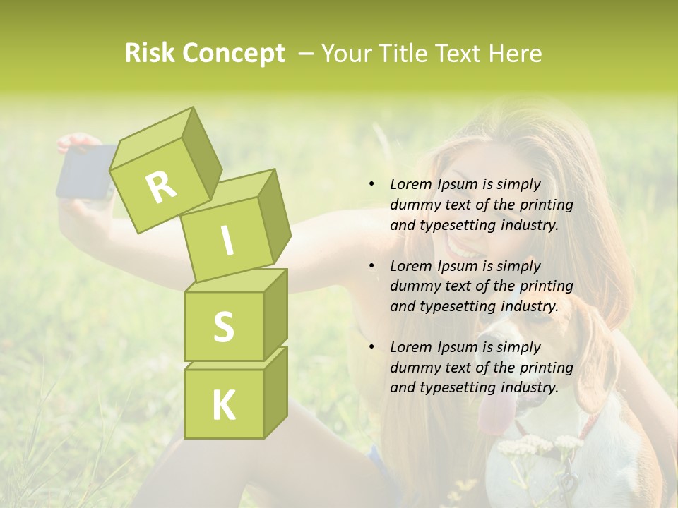 A Woman Taking A Picture With Her Dog PowerPoint Template