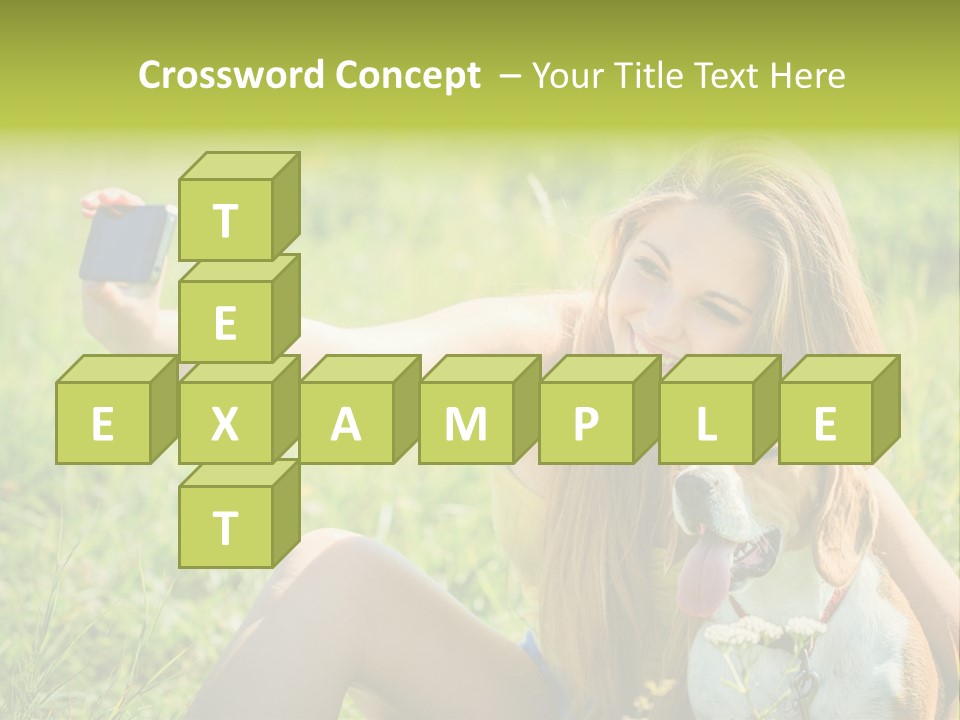 A Woman Taking A Picture With Her Dog PowerPoint Template