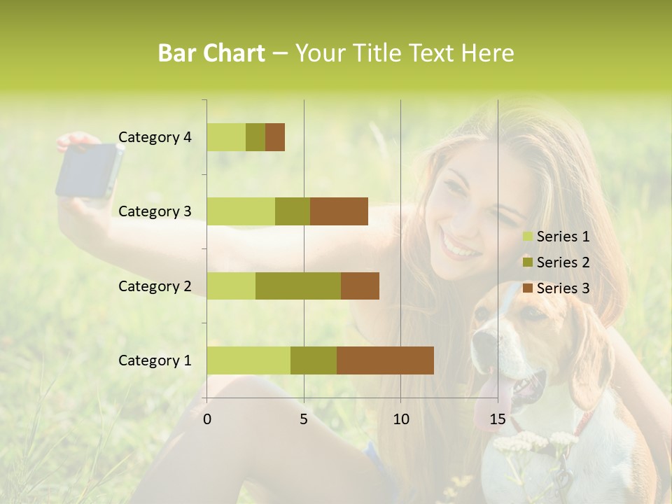 A Woman Taking A Picture With Her Dog PowerPoint Template